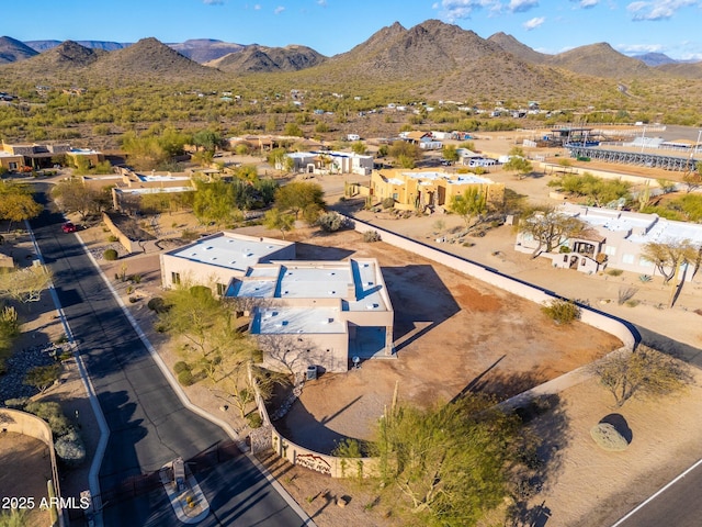 aerial view with a mountain view