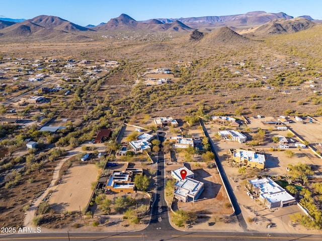 drone / aerial view with a mountain view