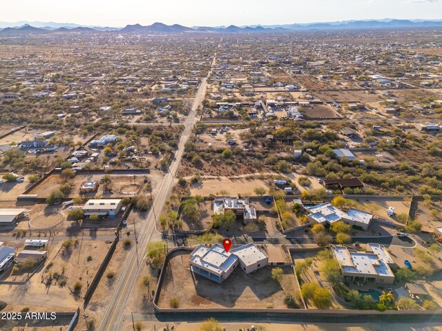 aerial view with a mountain view