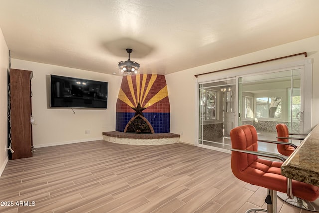 sitting room featuring hardwood / wood-style floors