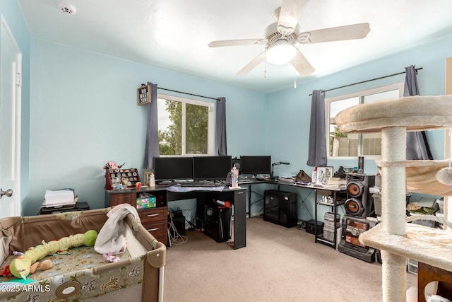 2801 W Glenrosa Ave, Phoenix, AZ 85017 - carpeted office space featuring a ceiling fan