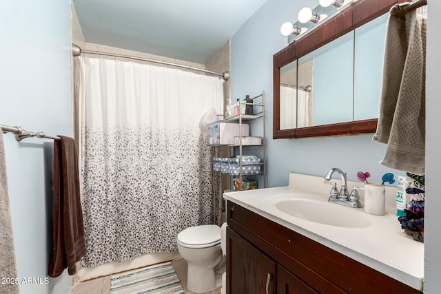 2801 W Glenrosa Ave, Phoenix, AZ 85017 - bathroom with vanity, toilet, and curtained shower