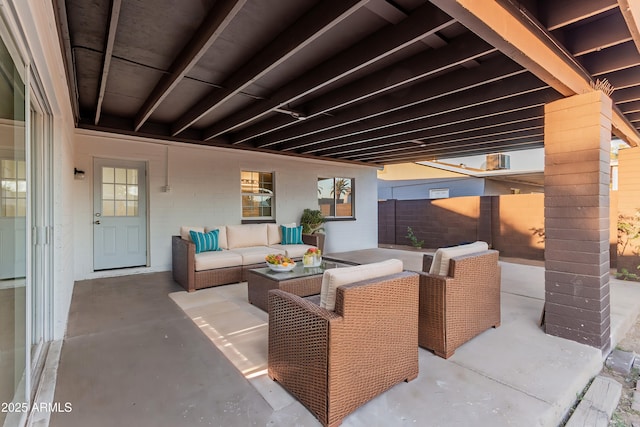 view of patio / terrace featuring an outdoor hangout area