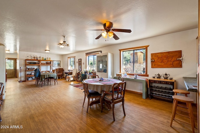 1528 Black Canyon Rd, Heber, AZ 85928 - dining space with wood finished floors and ceiling fan