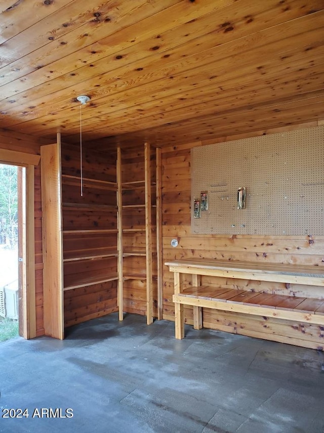 1528 Black Canyon Rd, Heber, AZ 85928 - misc room with a sauna, wood walls, and wood ceiling