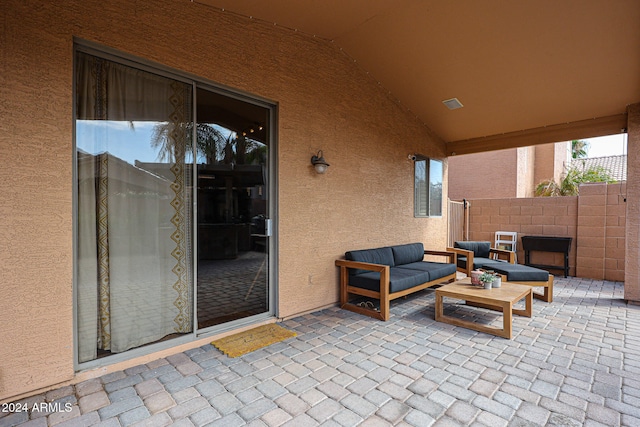 view of patio / terrace with an outdoor living space