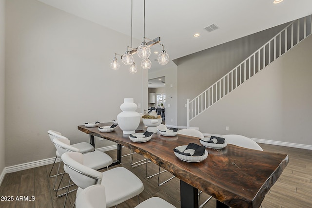 3310 E Los Gatos Dr, Phoenix, AZ 85050 - dining room featuring baseboards, wood finished floors, and recessed lighting