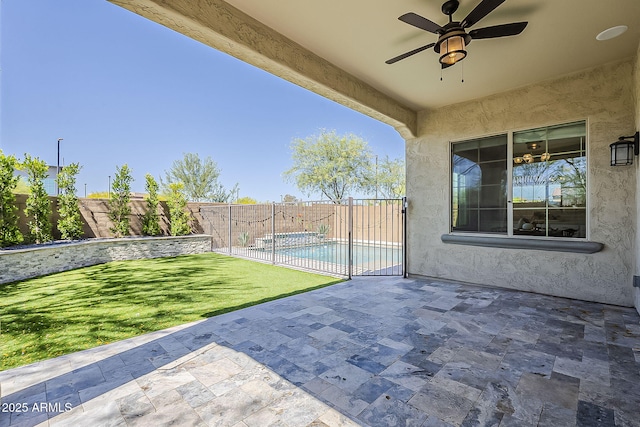3310 E Los Gatos Dr, Phoenix, AZ 85050 - view of patio / terrace with a ceiling fan