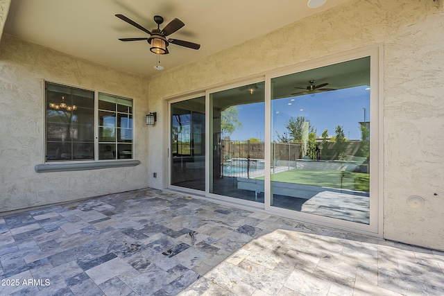 3310 E Los Gatos Dr, Phoenix, AZ 85050 - view of patio / terrace featuring ceiling fan and fence