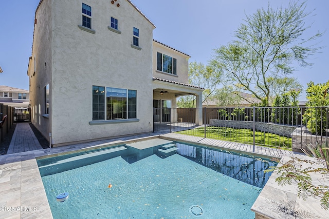 3310 E Los Gatos Dr, Phoenix, AZ 85050 - view of swimming pool with a fenced backyard and a patio area