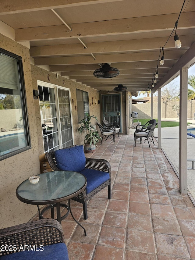 view of patio / terrace with ceiling fan