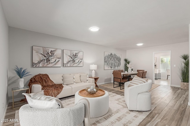 living room featuring wood-type flooring