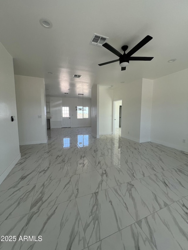 3755 N 363rd Ave, Tonopah, AZ 85354 - unfurnished room with baseboards, ceiling fan, light marble finish flooring, and recessed lighting