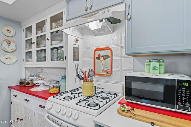 kitchen featuring white gas stove