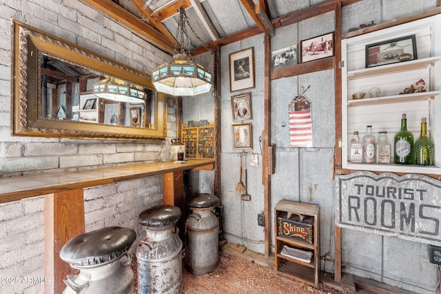 bar with wood counters