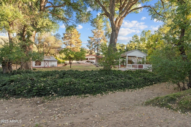 view of yard with covered porch