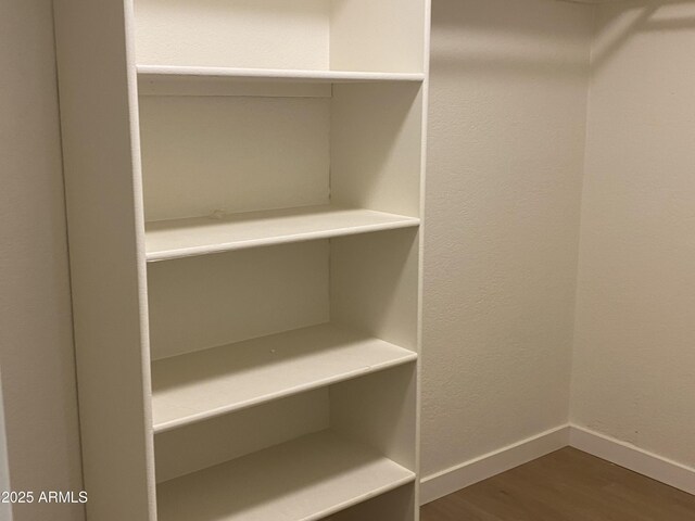 walk in closet featuring hardwood / wood-style flooring