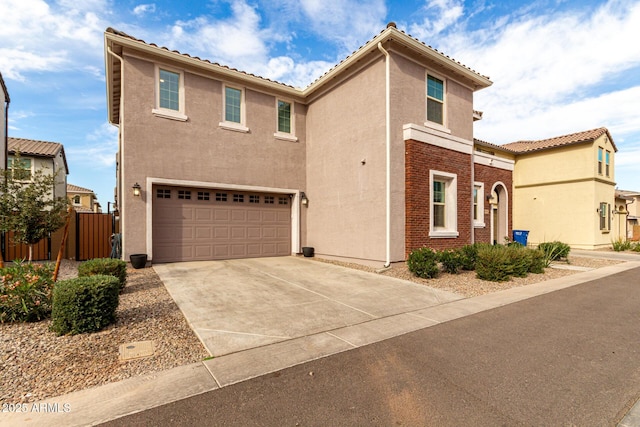 view of front of house with a garage