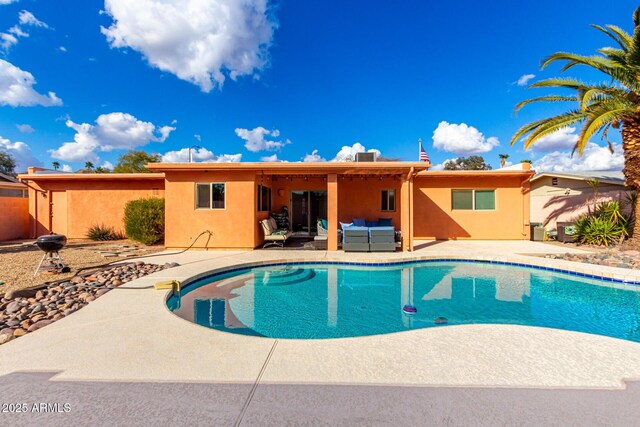 2843 E Captain Dreyfus Ave, Phoenix, AZ 85032 - swimming pool with an outdoor living space and a patio area