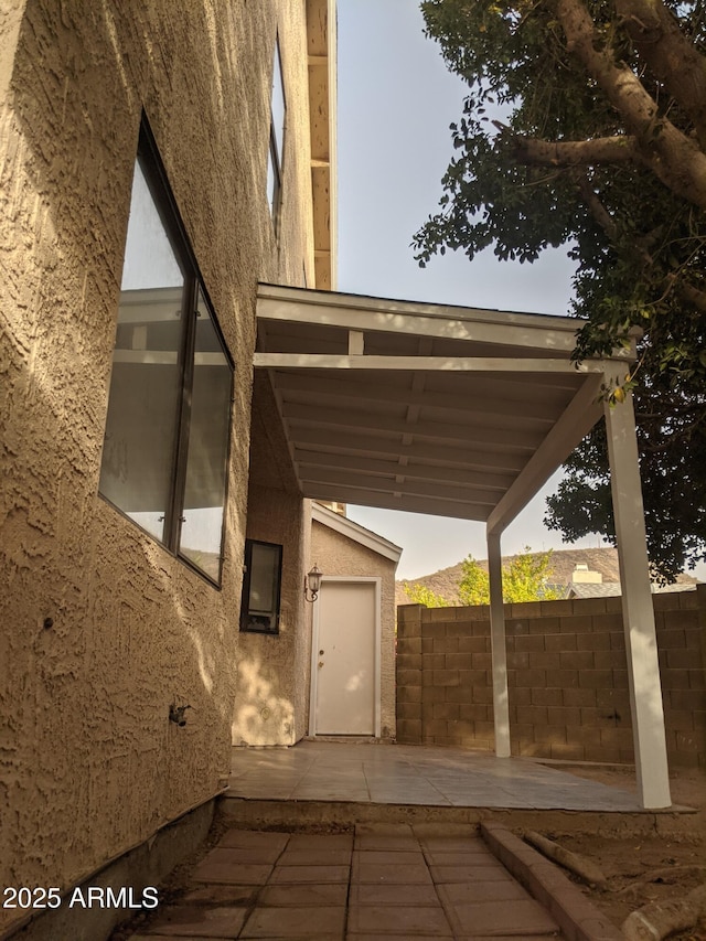 view of patio with fence