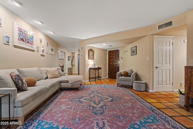 view of tiled living room