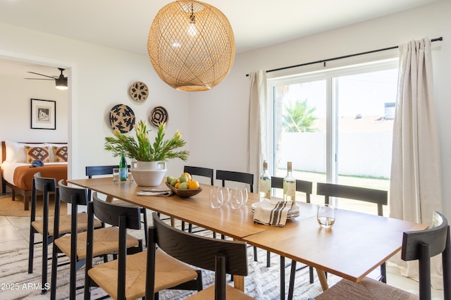 6907 E Palm Ln, Scottsdale, AZ 85257 - dining space with ceiling fan
