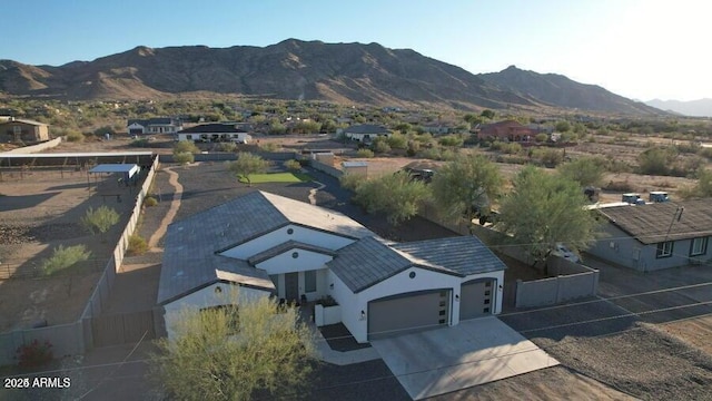 aerial view with a mountain view