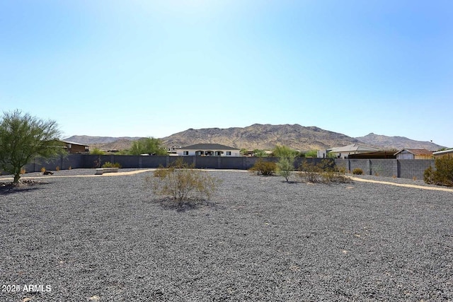 exterior space featuring a mountain view