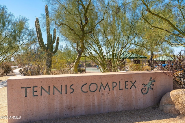 view of community sign