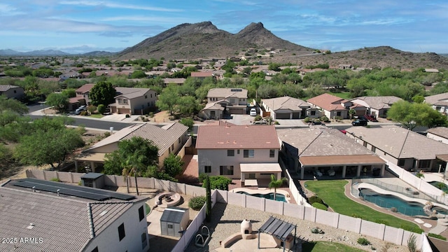 6014 W Oberlin Way, Phoenix, AZ 85083 - aerial perspective of suburban area featuring a pool area and a mountain backdrop