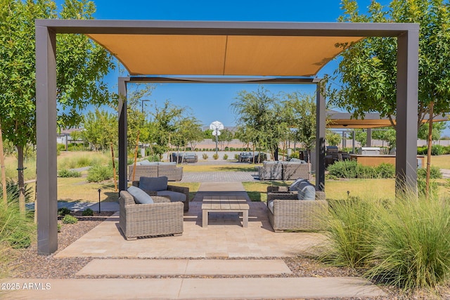 view of patio / terrace featuring an outdoor living space