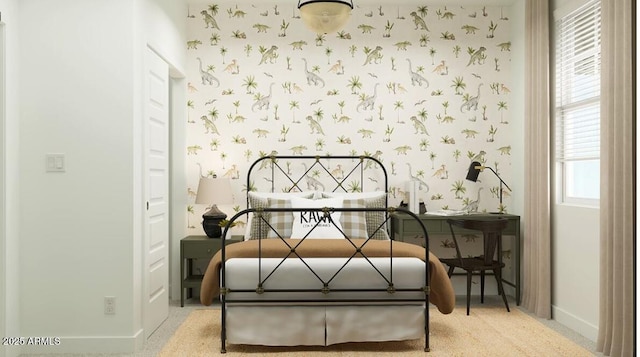5064 S 234th Ave, Buckeye, AZ 85326 - carpeted bedroom featuring wallpapered walls and baseboards