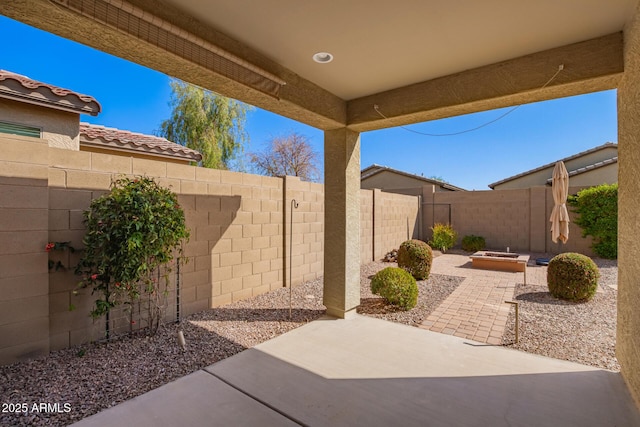 view of patio / terrace featuring a fenced backyard
