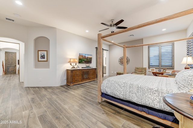 bedroom featuring light hardwood / wood-style flooring