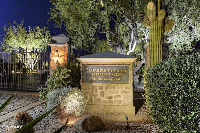 view of community sign