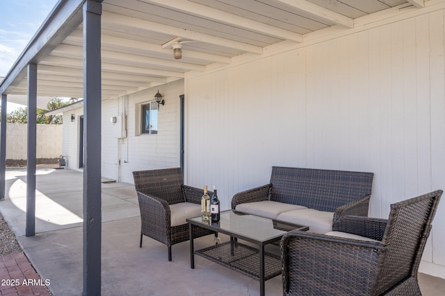 view of patio with fence