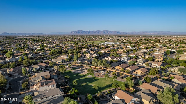 drone / aerial view with a mountain view