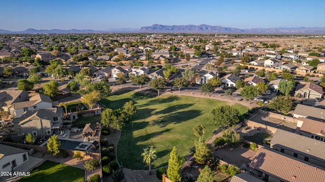 drone / aerial view with a mountain view