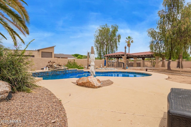 4922 W Fallen Leaf Ln, Glendale, AZ 85310 - view of pool with a gazebo, a fenced backyard, and a patio