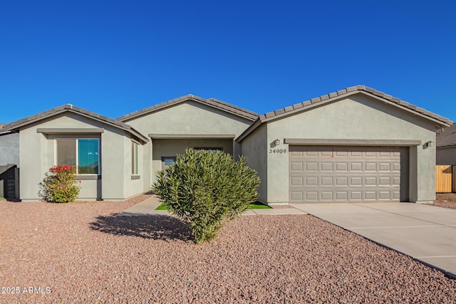 single story home featuring a garage