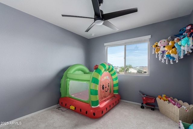 25627 N 163rd Dr, Surprise, AZ 85387 - rec room with ceiling fan, baseboards, and carpet