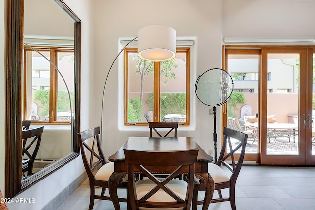 view of tiled dining area