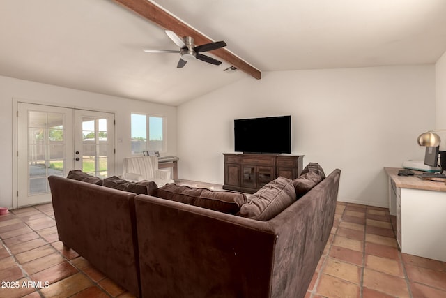 1676 W Sequoia Dr, Phoenix, AZ 85027 - living room featuring french doors and ceiling fan