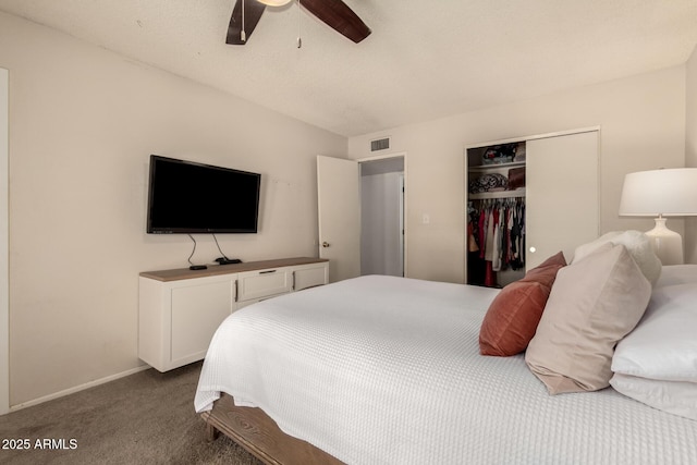 1676 W Sequoia Dr, Phoenix, AZ 85027 - bedroom with carpet, a closet, and ceiling fan