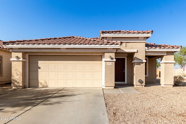 view of front of house with a garage