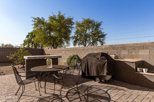 view of patio / terrace featuring grilling area