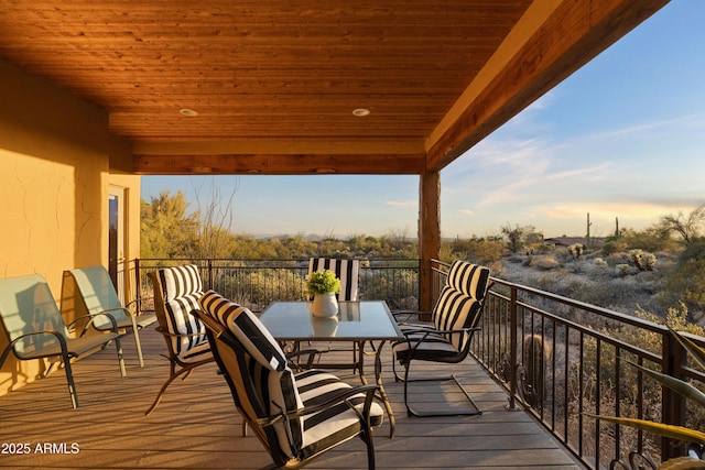 balcony with outdoor dining area