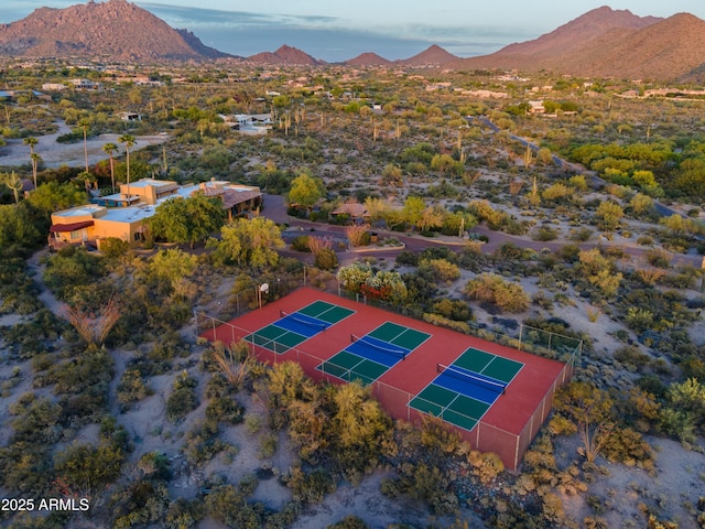 bird's eye view with a mountain view