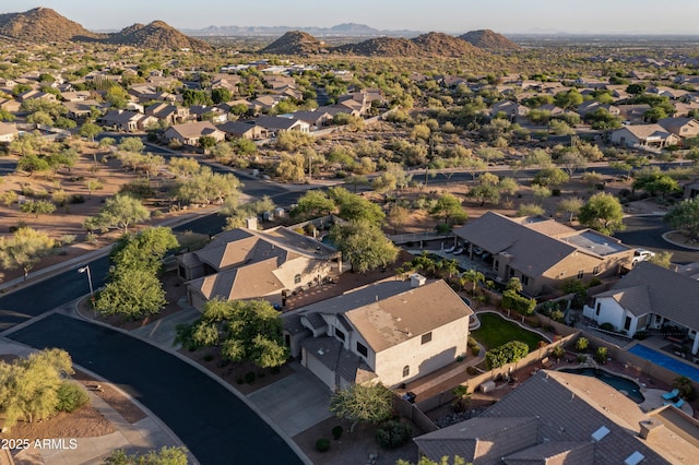 9443 E Mallory St, Mesa, AZ 85207 - birds eye view of property featuring a residential view and a mountain view