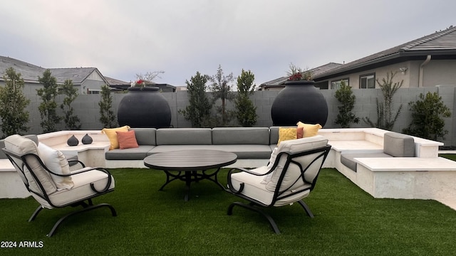 view of patio with an outdoor living space